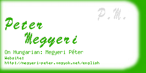 peter megyeri business card